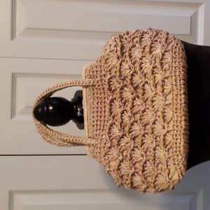Rafia retro clasp purse